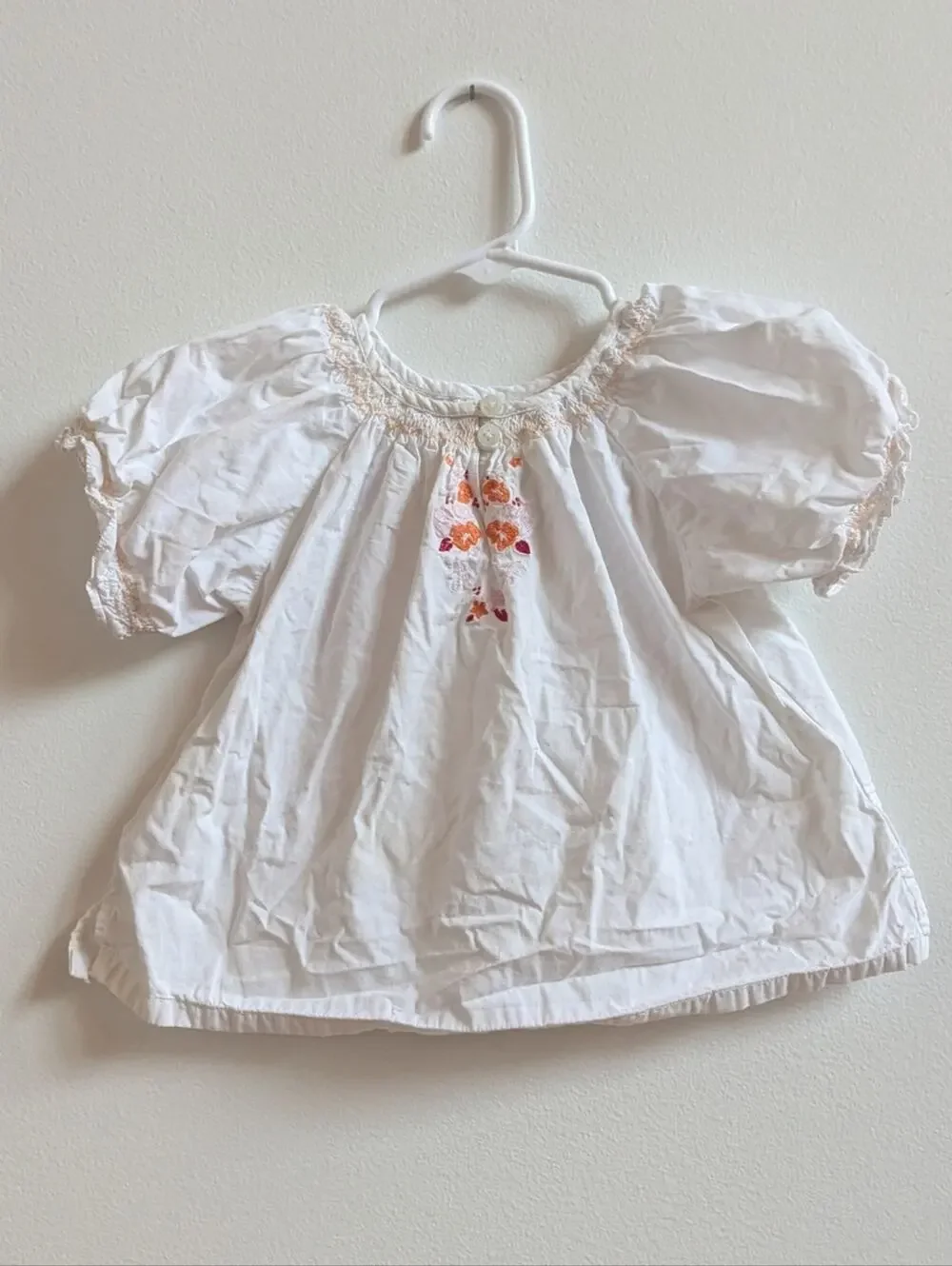 Vtg Y2K Baby Gap Shirt 2T White Embroidered